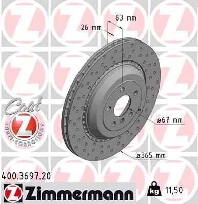ZIMMERMANN Brake Disc (400.3697.20)