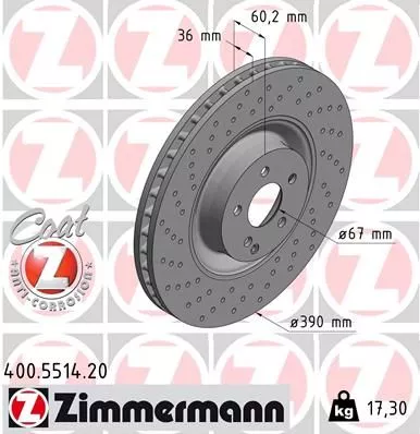 ZIMMERMANN Brake Disc (400.5514.20)