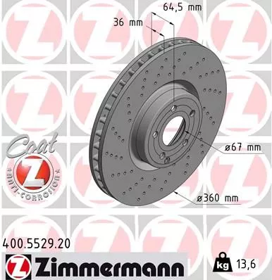 ZIMMERMANN Brake Disc (400.5529.20)