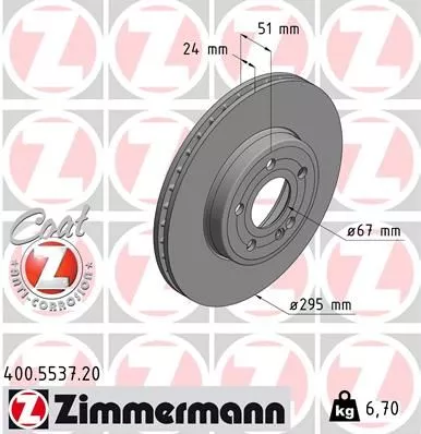 ZIMMERMANN Brake Disc (400.5537.20)