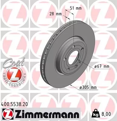 ZIMMERMANN Brake Disc (400.5538.20)