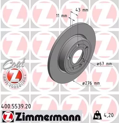 ZIMMERMANN Brake Disc (400.5539.20)