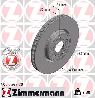 ZIMMERMANN Brake Disc (400.5542.20)