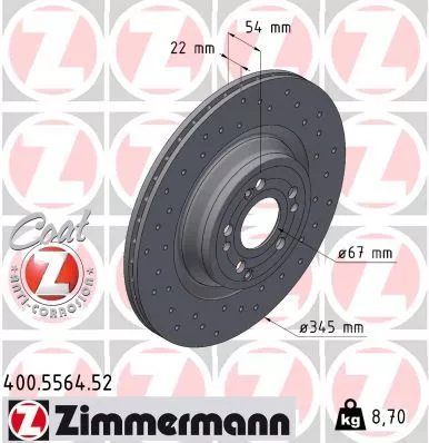 ZIMMERMANN Brake Disc (400.5564.52)