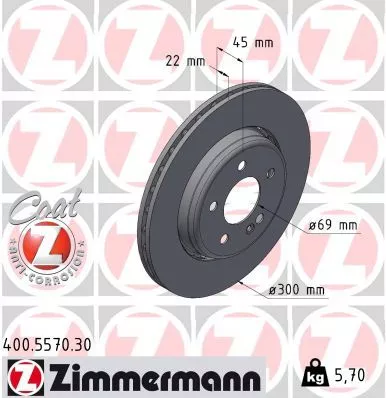 ZIMMERMANN Brake Disc (400.5570.30)
