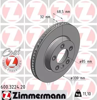 ZIMMERMANN Brake Disc (600.3224.20)