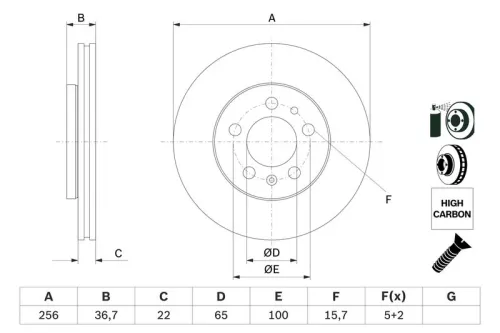 BOSCH Brake Disc (0986478853)