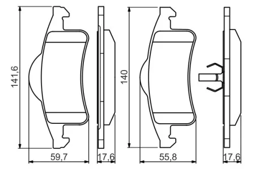 BOSCH Brake Pad Set, disc brake (0986424665)