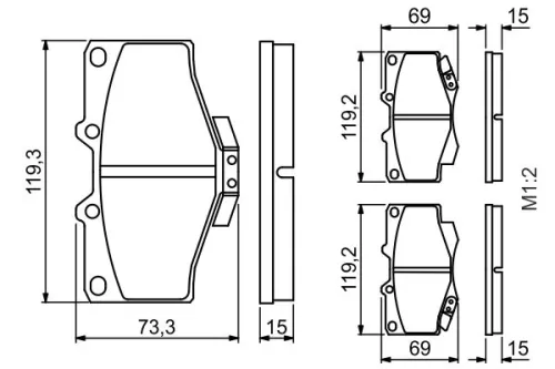 BOSCH Brake Pad Set, disc brake (0986424268)