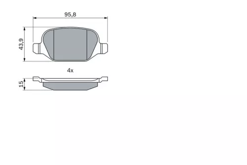 BOSCH Brake Pad Set, disc brake (0986424553)