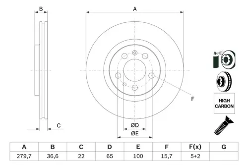 BOSCH Brake Disc (0986478852)