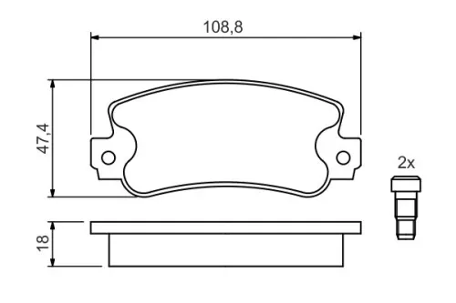 BOSCH Brake Pad Set, disc brake (0986424098)