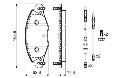 BOSCH Brake Pad Set, disc brake (0986424581)