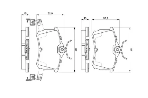 BOSCH Brake Pad Set, disc brake (0986424661)