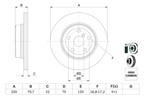 BOSCH Brake Disc (0986479166)