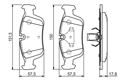 BOSCH Brake Pad Set, disc brake (0986494015)