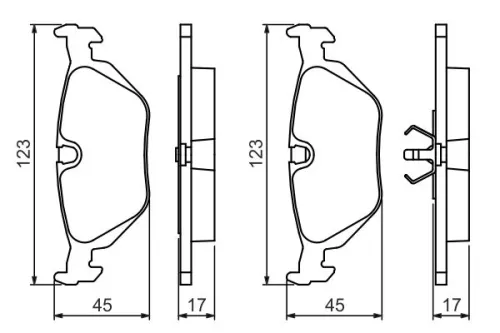 BOSCH Brake Pad Set, disc brake (0986460964)
