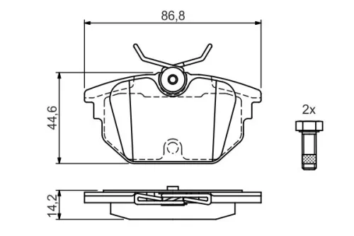BOSCH Brake Pad Set, disc brake (0986424545)