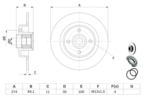 BOSCH Brake Disc (0986479277)