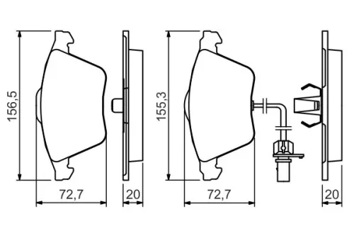 BOSCH Brake Pad Set, disc brake (0986494283)