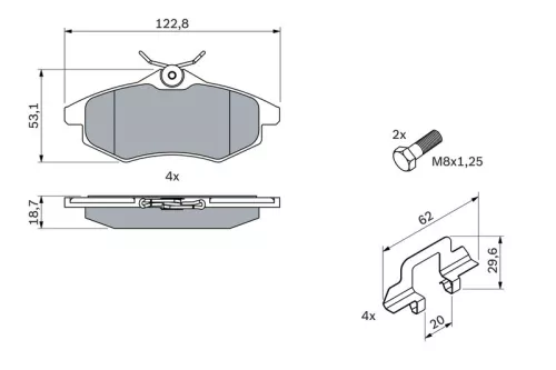 BOSCH Brake Pad Set, disc brake (0986494262)