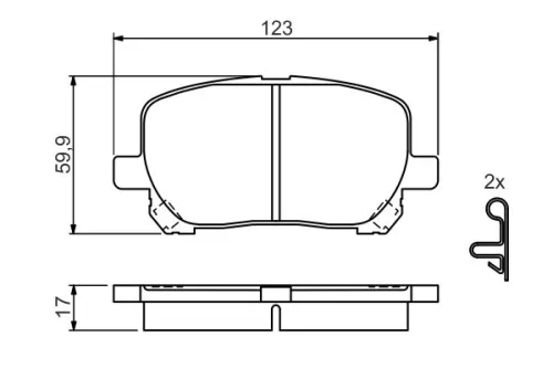 BOSCH Brake Pad Set, disc brake (0986424761)