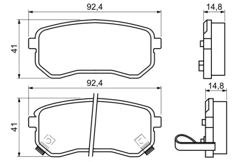 BOSCH Brake Pad Set, disc brake (0986494145)