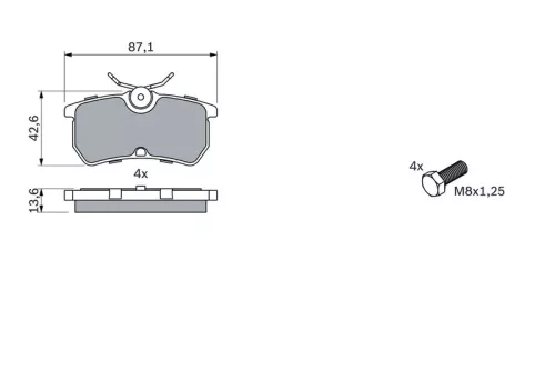 BOSCH Brake Pad Set, disc brake (0986494011)