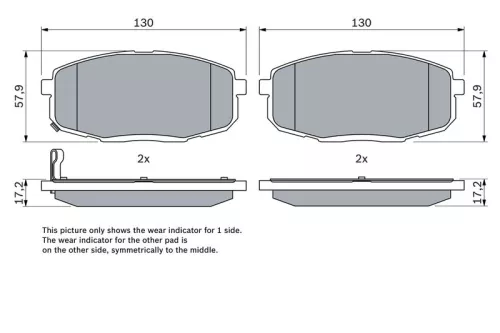 BOSCH Brake Pad Set, disc brake (0986424811)
