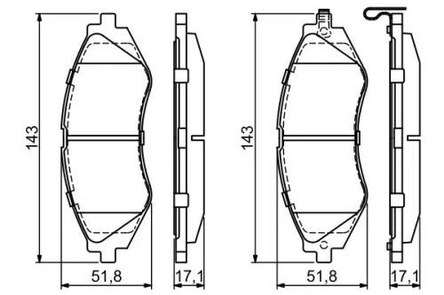 BOSCH Brake Pad Set, disc brake (0986424474)