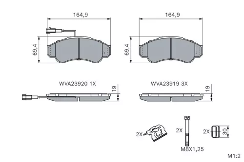 BOSCH Brake Pad Set, disc brake (0986424769)