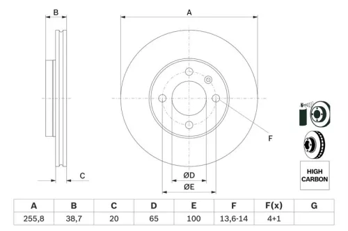BOSCH Brake Disc (0986478308)