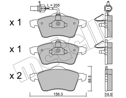 METELLI Brake Pad Set, disc brake (202-631)