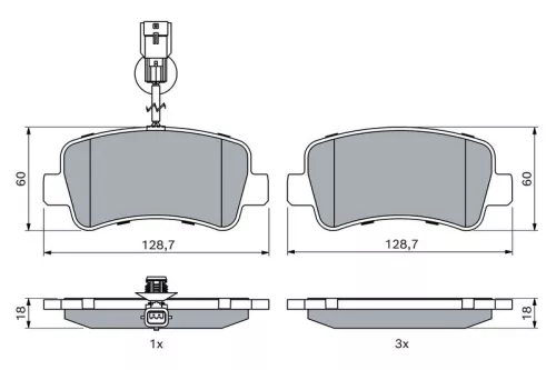 BOSCH Brake Pad Set, disc brake (0986494500)