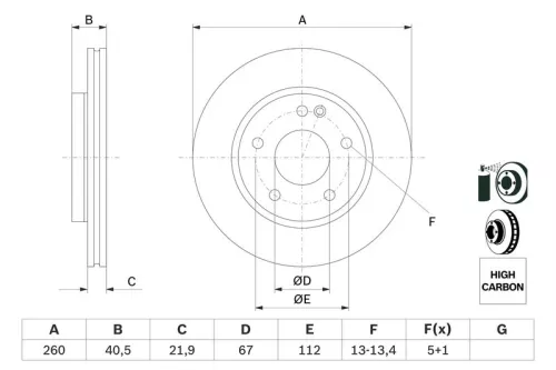 BOSCH Brake Disc (0986478875)