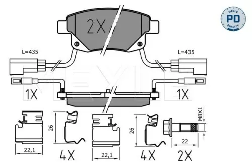 MEYLE Brake Pad Set, disc brake (0252448617/PD)