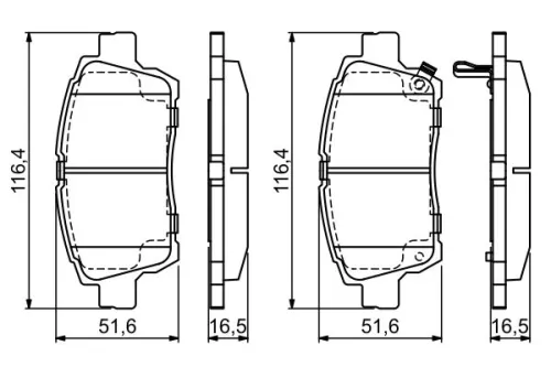 BOSCH Brake Pad Set, disc brake (0986424803)