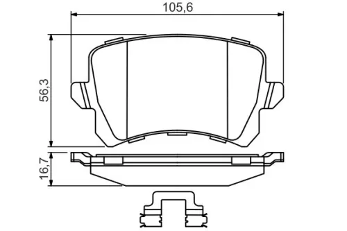 BOSCH Brake Pad Set, disc brake (0986494626)