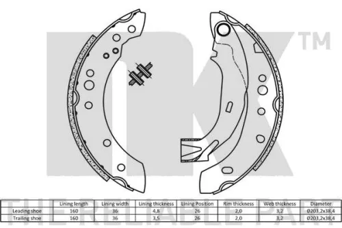 NK Brake Shoe Set (2719691)