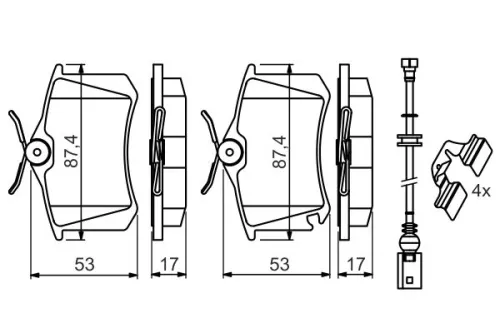 BOSCH Brake Pad Set, disc brake (0986494598)