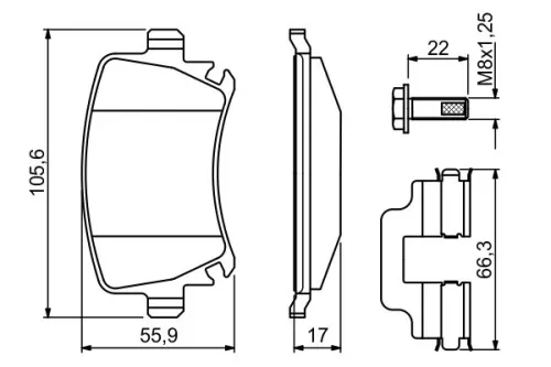 BOSCH Brake Pad Set, disc brake (0986494649)