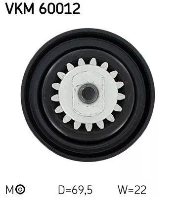 SKF Belt Tensioner, V-ribbed belt (VKM60012)
