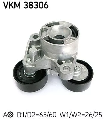 SKF Belt Tensioner, V-ribbed belt (VKM38306)