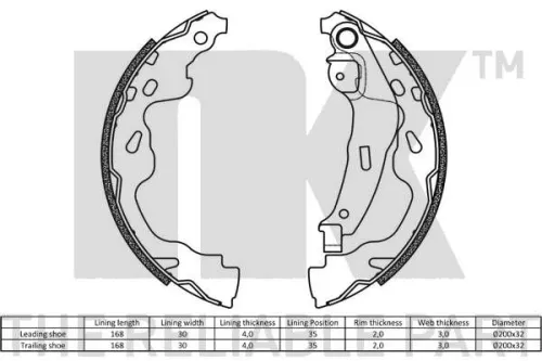 NK Brake Shoe Set (2745705)