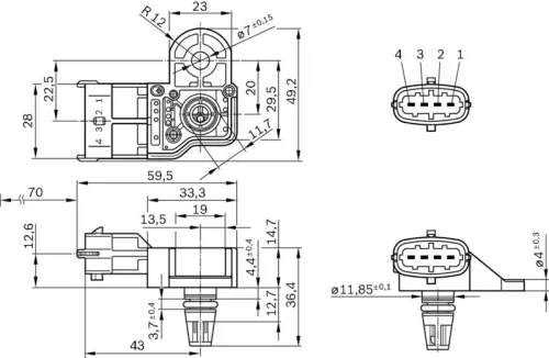 BOSCH Sensor, boost pressure (0261230302)