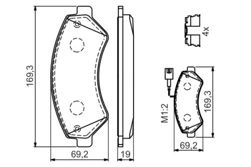 BOSCH Brake Pad Set, disc brake (0986494589)