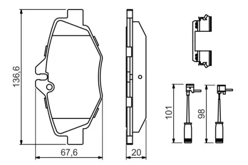 BOSCH Brake Pad Set, disc brake (0986494647)