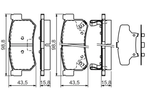 BOSCH Brake Pad Set, disc brake (0986494237)