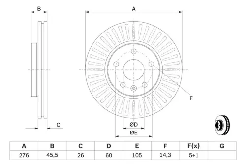 BOSCH Brake Disc (0986479643)