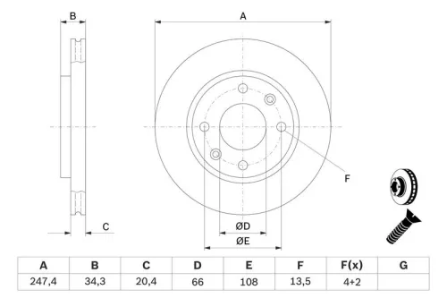 BOSCH Brake Disc (0986479B32)